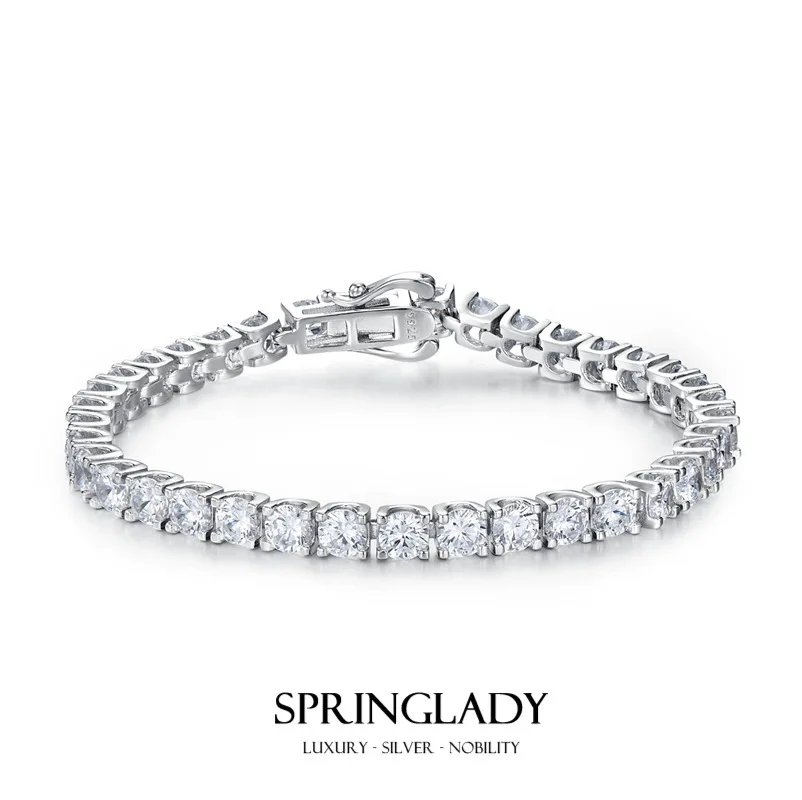 

SpringLady's New S925 Silver 0.4ct High Carbon Diamond Extremely Simple, Light Luxury, Full Diamond, Advanced Feel Bracelet