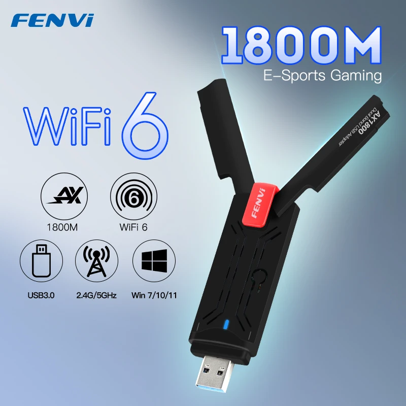 1800 Мбит/с Wi-Fi 6 USB адаптер 802.11AX 2 4G/5 ГГц 3.0 Беспроводной донгл сетевая карта