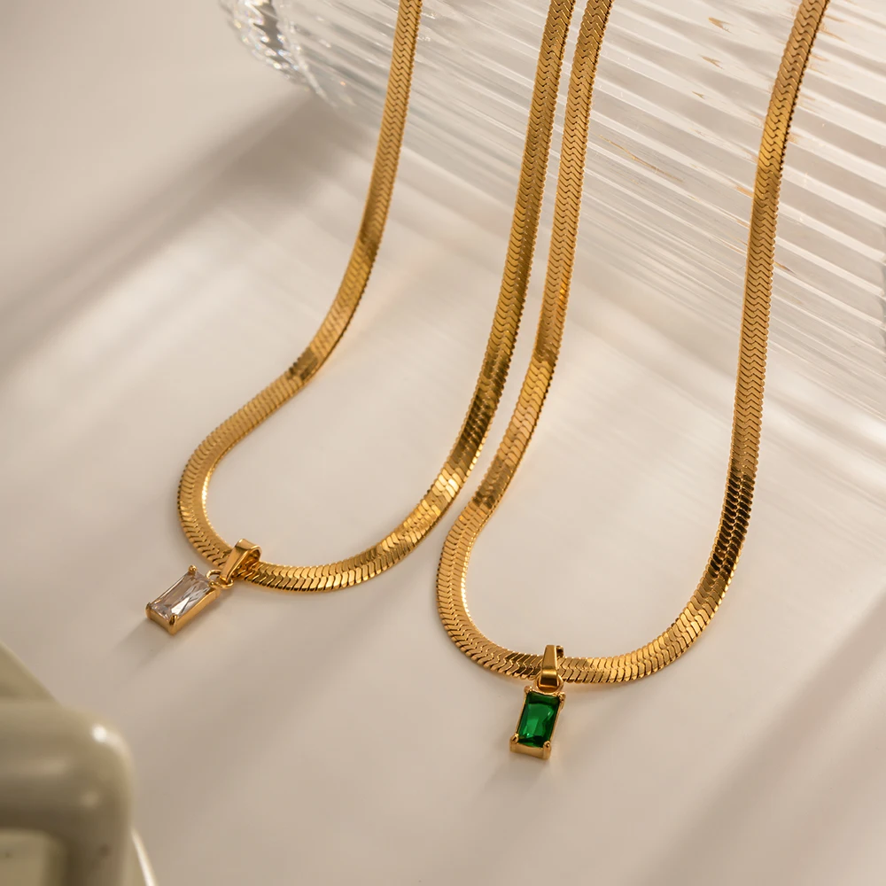 Vintage Rectangular Zircon Pendant Necklace For Women Square Snake Chain Pendant Necklace Girl Stainless Steel Pendant Necklace
Vintage Rectangular Zircon Pendant Necklace For Women Square Snake Chain Pendant Necklace Girl Stainless Steel Pendant Necklace