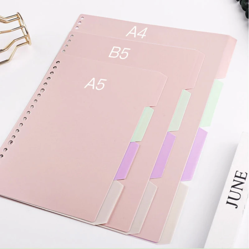 4Pcs/set A4 B5 A5 Binder Index Dividers Index Page for Loose-leaf Notebook Scrapbook Stationery Bookmark School Office Supplies
4Pcs/set A4 B5 A5 Binder Index Dividers Index Page for Loose-leaf Notebook Scrapbook Stationery Bookmark School Office Supplies