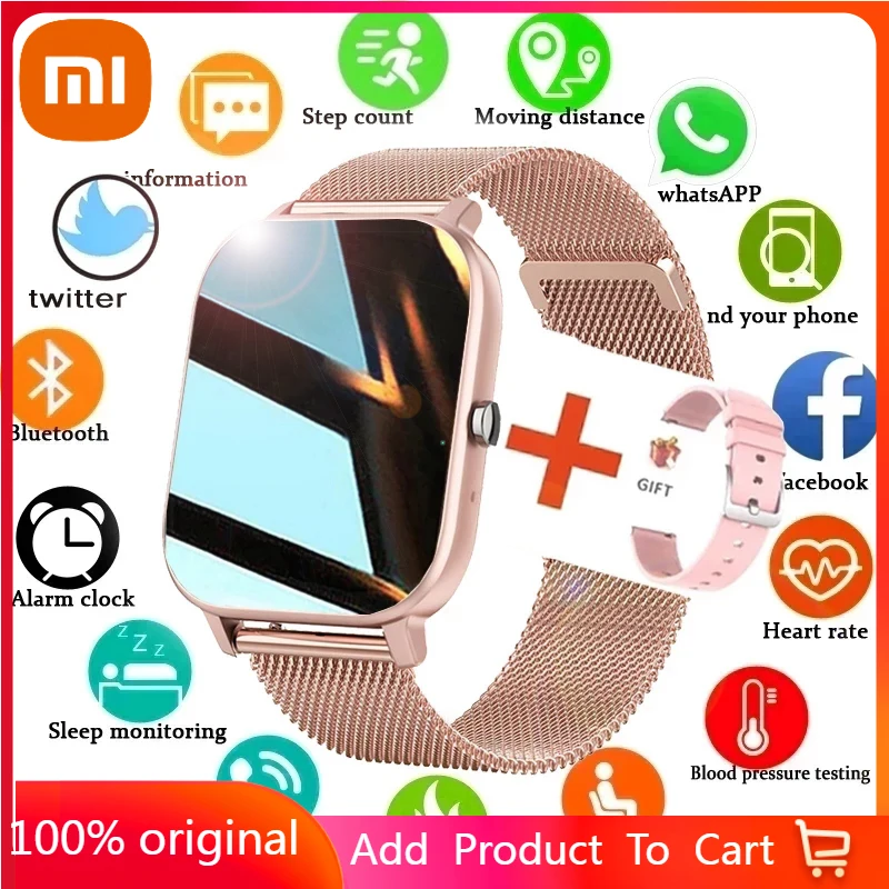 Xiaomi Women Bluetooth Call Smartwatch For Men HD Custom Dial Touch Screen Bluetooth Music Fitness Sports Smart Watch Ladies
Xiaomi Women Bluetooth Call Smartwatch For Men HD Custom Dial Touch Screen Bluetooth Music Fitness Sports Smart Watch Ladies