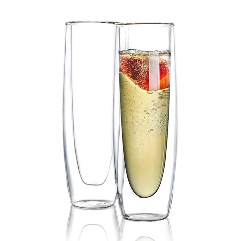 150Ml Glass Champagne Glasses Double-Layer Handleless Stemless Sparkling Wine Glasses Transparent Wine Fluteg
150Ml Glass Champagne Glasses Double-Layer Handleless Stemless Sparkling Wine Glasses Transparent Wine Fluteg