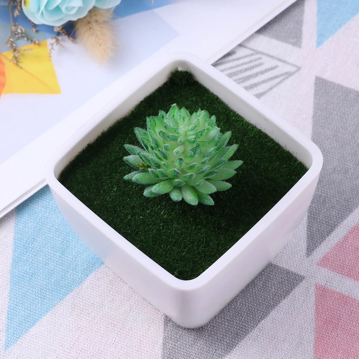 1pc Artificial Flower Pot Square Moss and Foam Simulative Small Home Car Office Flower Holder Vase Pot
1pc Artificial Flower Pot Square Moss and Foam Simulative Small Home Car Office Flower Holder Vase Pot