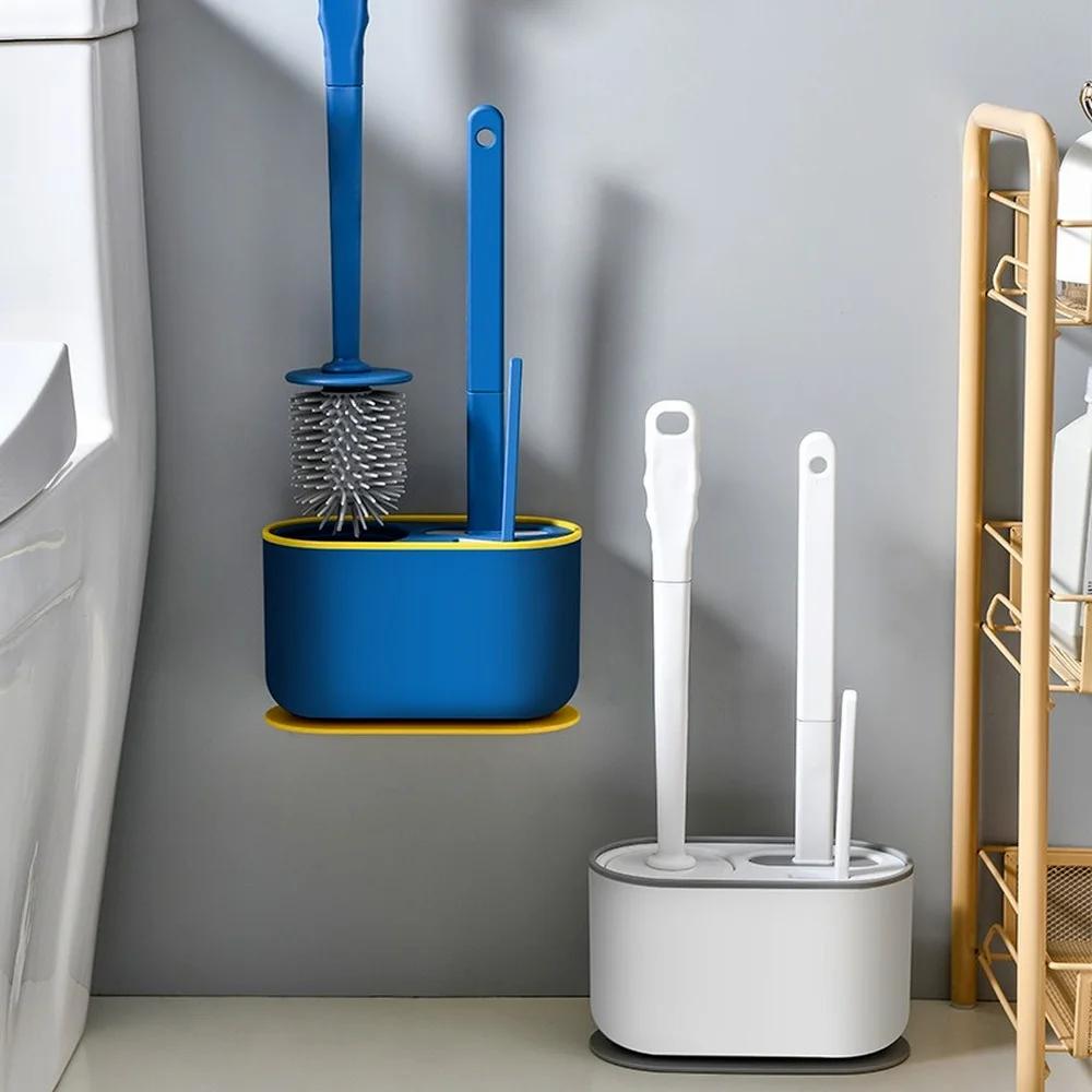 3 In 1 Silicone Toilet Brush Punch-free Hanging Wc Brush with Toilet Holder Wc Accessories Tools for Bathroom and Toilet Clean
3 In 1 Silicone Toilet Brush Punch-free Hanging Wc Brush with Toilet Holder Wc Accessories Tools for Bathroom and Toilet Clean