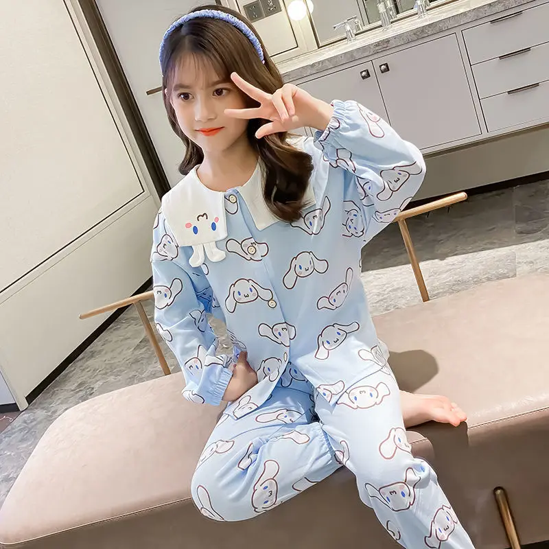 Cinnamoroll Pajamas Girl Child Sanrios Anime Pure Cotton Kawaii Long Sleeve Spring Autumn Tracksuit Set Children's Clothing
Cinnamoroll Pajamas Girl Child Sanrios Anime Pure Cotton Kawaii Long Sleeve Spring Autumn Tracksuit Set Children's Clothing