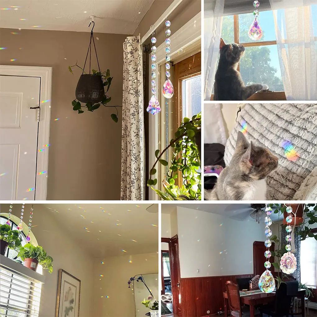 Pack of 7 Crystal Sun Catcher Window Craft Rainbow Prism Pendants Colorful Party Hanging Indoor Outdoor Curtain 
Pack of 7 Crystal Sun Catcher Window Craft Rainbow Prism Pendants Colorful Party Hanging Indoor Outdoor Curtain