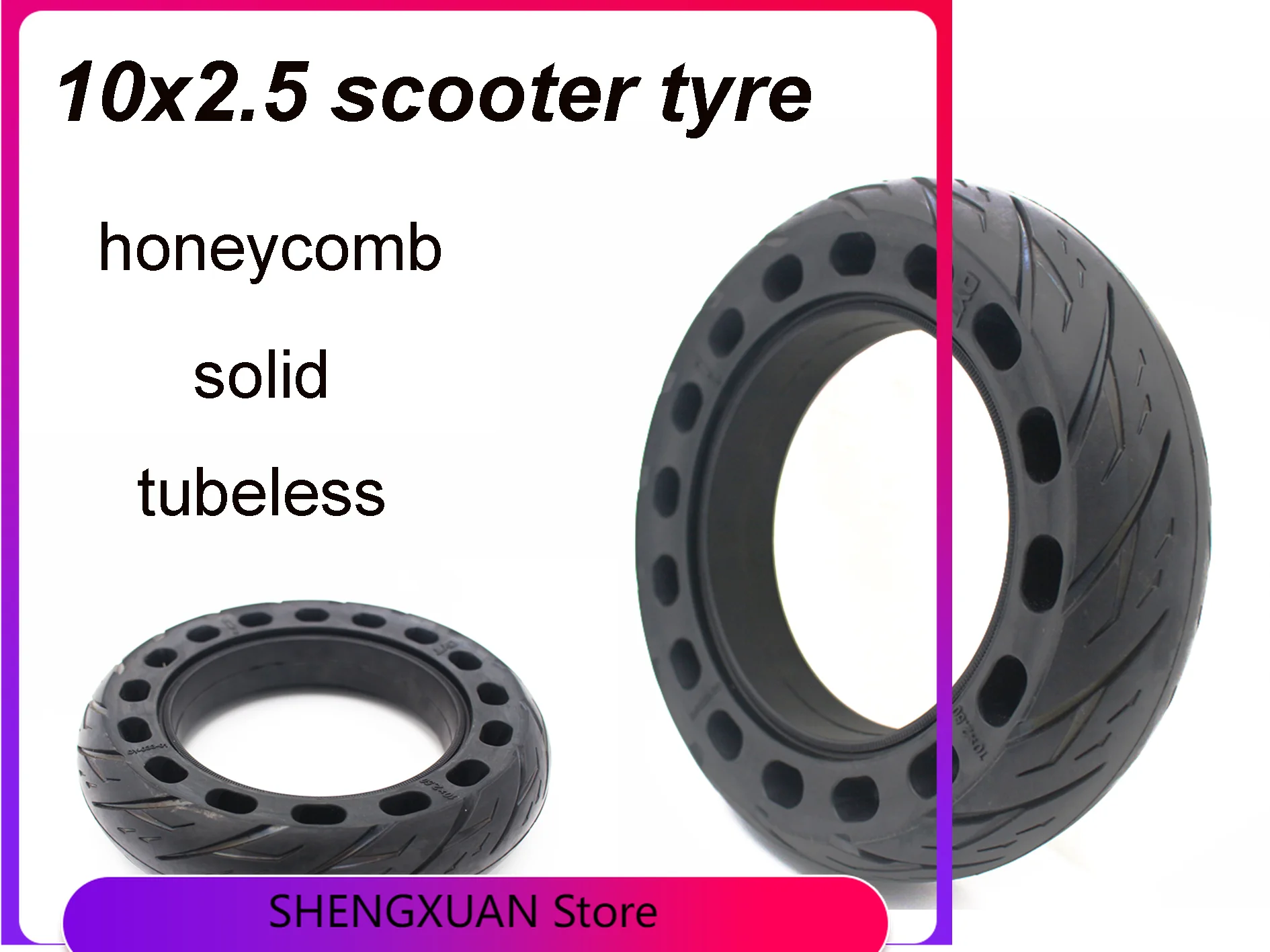 

10x2.5 electric scooter solid tire tubeless honeycomb hollow front and rear wheels solid tires