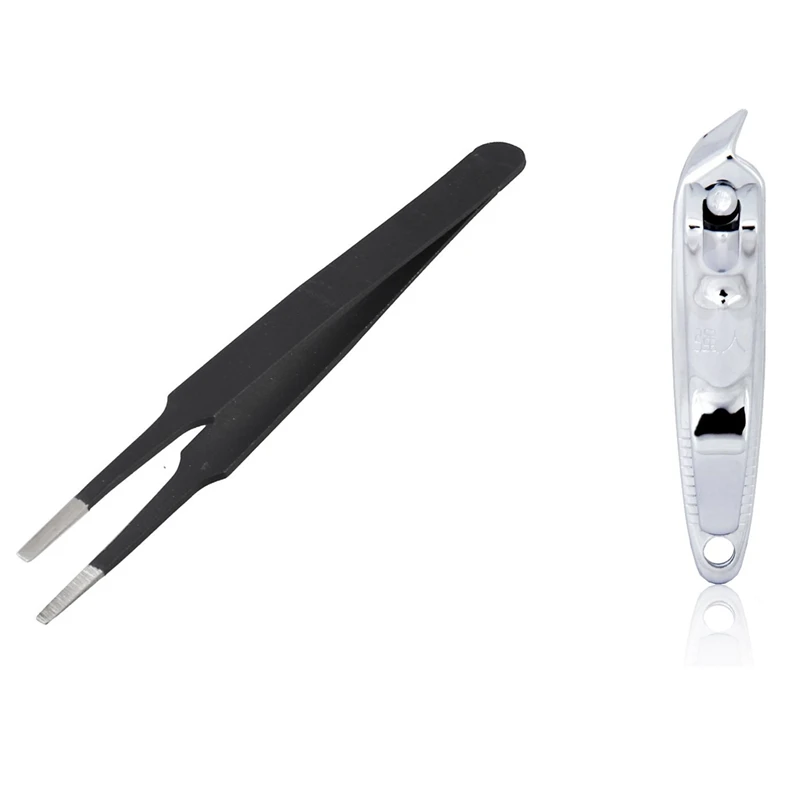 1Pcs Anti-Static Flat Square Tip Stainless Steel Straight Tweezers & 1Pcs Slanted Edge Nail Cutter Nail Clippers
1Pcs Anti-Static Flat Square Tip Stainless Steel Straight Tweezers & 1Pcs Slanted Edge Nail Cutter Nail Clippers