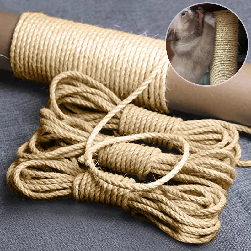 10M Cat Natural Jute Scratch Sisal Rope DIY Kitten Climbing Frame Pet Paw Claw Tree Tower Replacement Rope Scratching Post Toy
10M Cat Natural Jute Scratch Sisal Rope DIY Kitten Climbing Frame Pet Paw Claw Tree Tower Replacement Rope Scratching Post Toy
