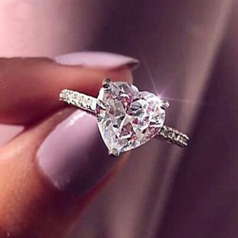 Classic Trendy White Gold Sweet Heart-shaped Rings Minimalism and Romantic Cubic Zircon Ring for Women Gift Aesthetic Ring
Classic Trendy White Gold Sweet Heart-shaped Rings Minimalism and Romantic Cubic Zircon Ring for Women Gift Aesthetic Ring