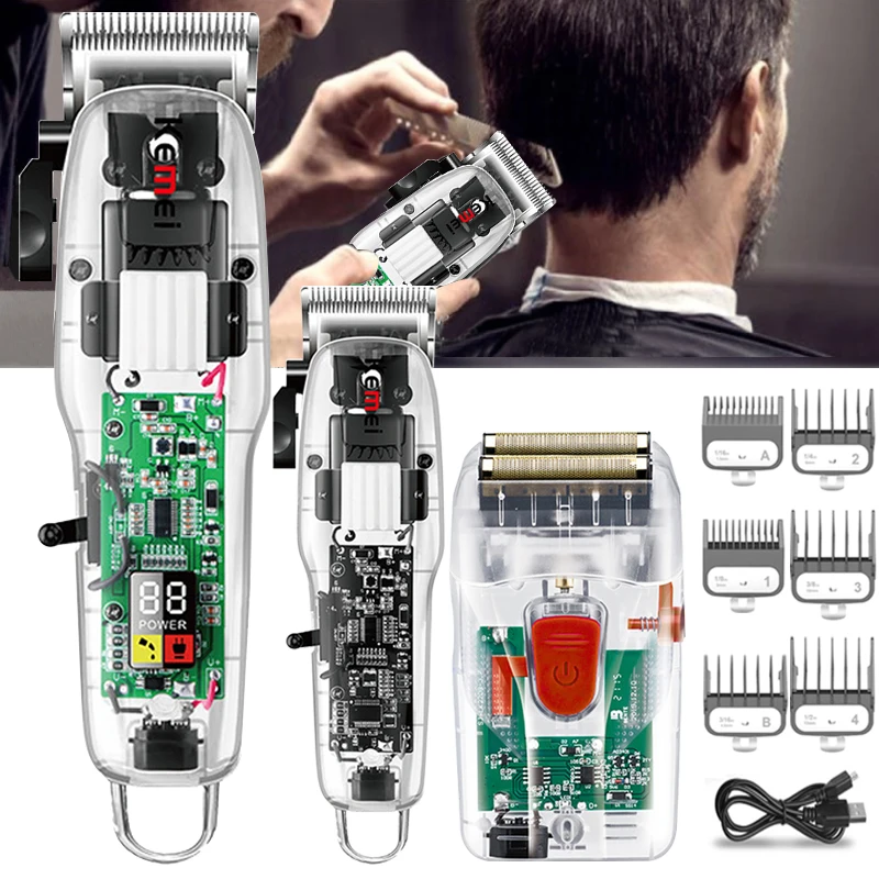 Kemei Men's Hair Trimmer Electric Hair Cutting Machine Professional Cordless Hair Clipper NEW Full Transparent Style Clipper 5
Kemei Men's Hair Trimmer Electric Hair Cutting Machine Professional Cordless Hair Clipper NEW Full Transparent Style Clipper 5