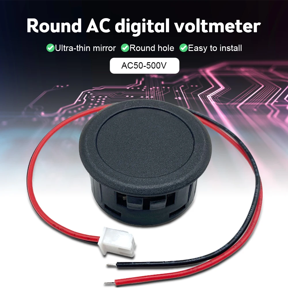AC 50-500V LED Digital Display Round Two-wire Voltmeter AC Digital Car Voltage Meter Volt Detector Tester Monitor Pane
AC 50-500V LED Digital Display Round Two-wire Voltmeter AC Digital Car Voltage Meter Volt Detector Tester Monitor Pane