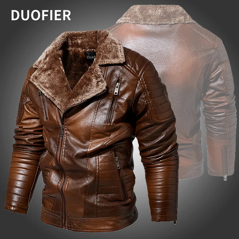 New Men's Winter Faux Fur Fashion Zip Coats PU Leather Jacket Motorcycle 2022 Male Business Casual Jackets Brown Warm Overcoat 
New Men's Winter Faux Fur Fashion Zip Coats PU Leather Jacket Motorcycle 2022 Male Business Casual Jackets Brown Warm Overcoat
