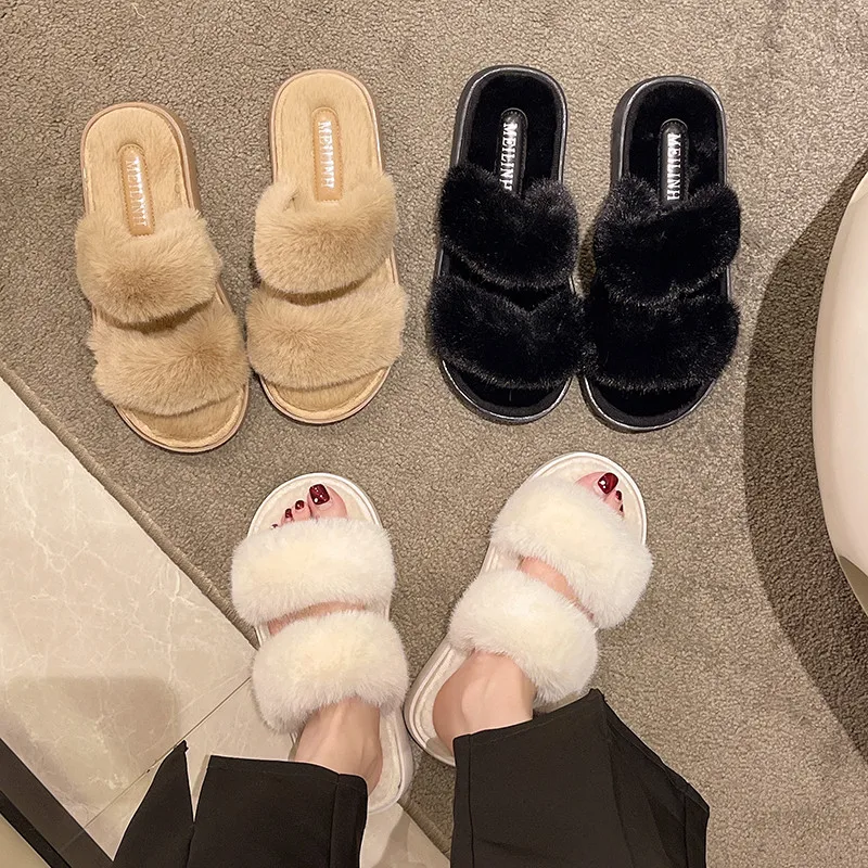 Shoes Plush Slippers For Adults Slides Low Slipers Women Fashion Fur Flat Massage Soft 2022 Luxury with fur Autumn Rome Short 
Shoes Plush Slippers For Adults Slides Low Slipers Women Fashion Fur Flat Massage Soft 2022 Luxury with fur Autumn Rome Short