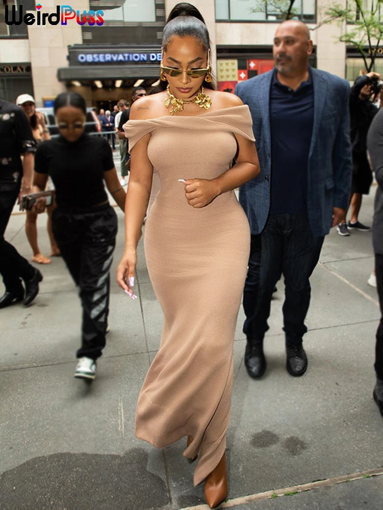 Weird Puss Off Shoulder Dress Women Skinny Elegant Rib Black Split Birthday Stylish Casual Streetwear Elastic Bodycon Vestidos
Weird Puss Off Shoulder Dress Women Skinny Elegant Rib Black Split Birthday Stylish Casual Streetwear Elastic Bodycon Vestidos