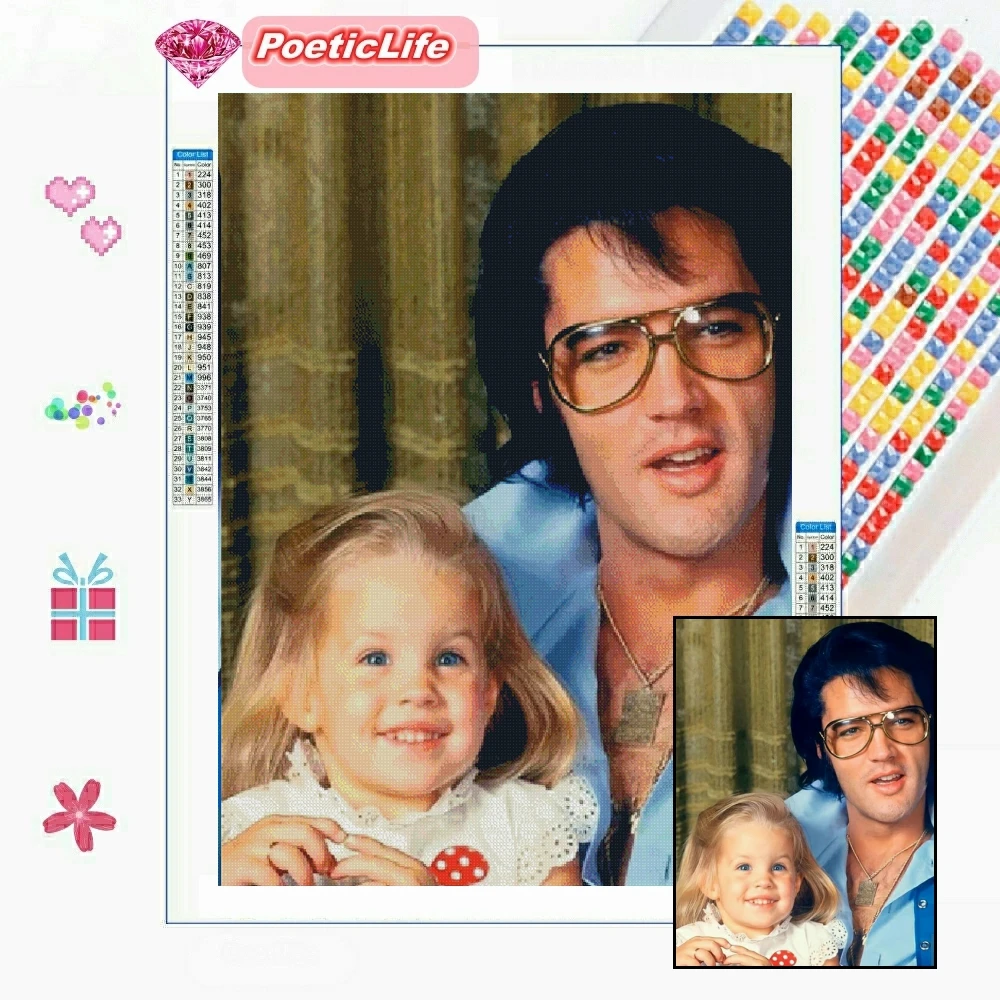Elvis Presley And Daughter 5D DIY Diamond Painting Square Round Drill Mosaic Embroidery Rhinestones Handwork Home Decor Gift
Elvis Presley And Daughter 5D DIY Diamond Painting Square Round Drill Mosaic Embroidery Rhinestones Handwork Home Decor Gift