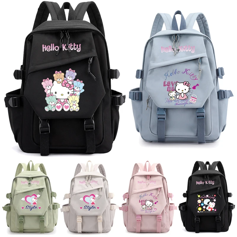 Рюкзак Hello Kitty для девочек и мальчиков водонепроницаемая школьная сумка черного