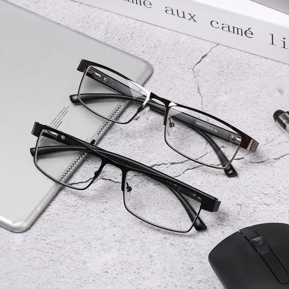 

Мужские деловые очки для чтения из титанового сплава, несферические линзы с 12-слойным покрытием, ретро очки по рецепту для дальнозоркости