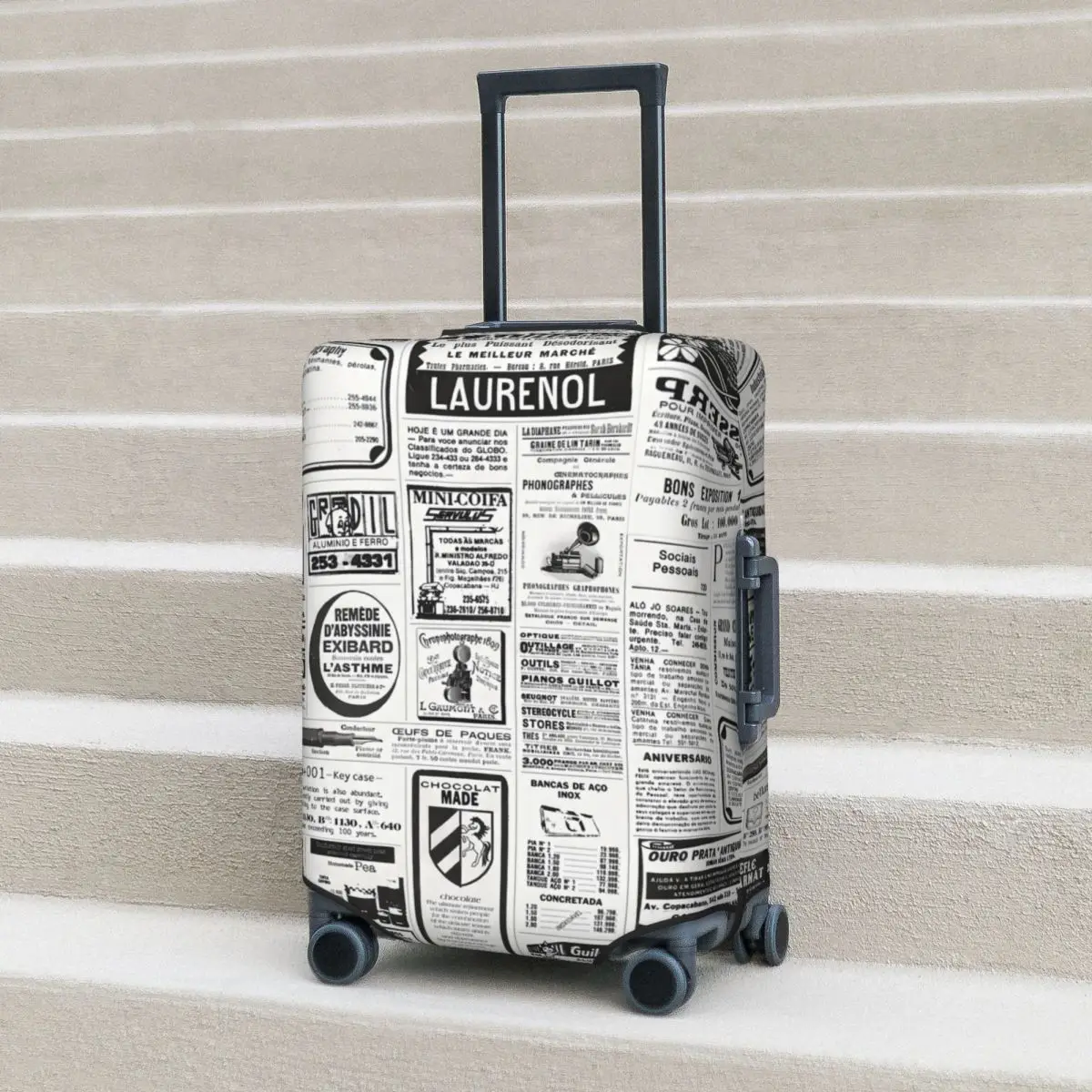 Old Newspaper Suitcase Cover Black Letter Print Travel Holiday Practical Luggage Case Protector
Old Newspaper Suitcase Cover Black Letter Print Travel Holiday Practical Luggage Case Protector