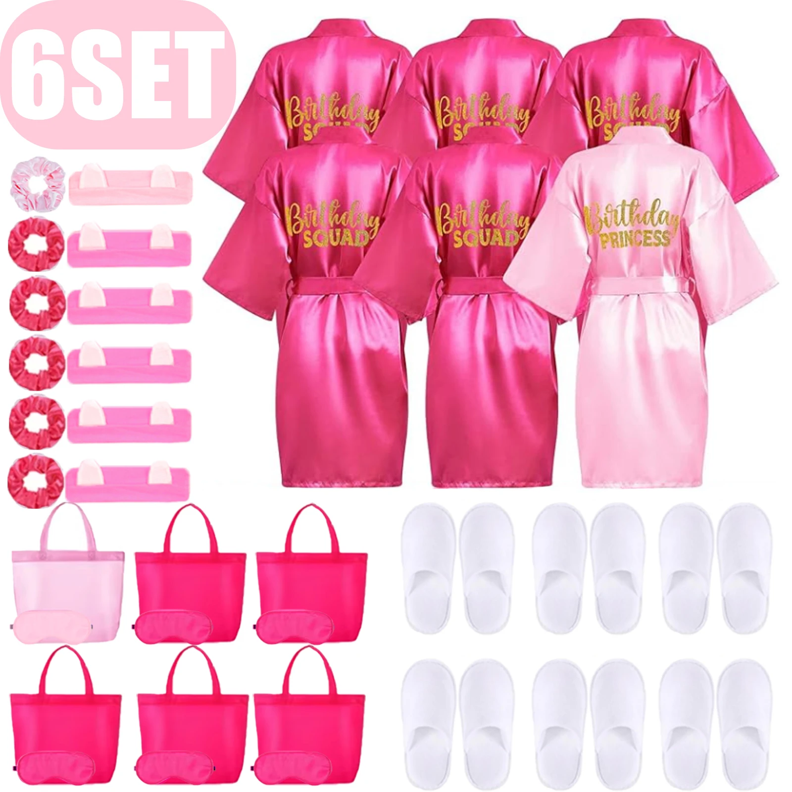 Набор халатов для спа-вечеринки для девочек 6 шт.
Набор халатов для спа-вечеринки для девочек 6 шт.