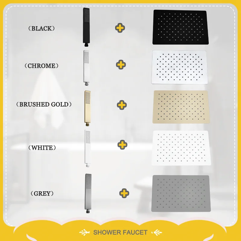 Brushed Gold Square Pressurized Bathroom Stainless Steel Overhead Shower Headband Brass Handheld Shower Rain Shower Accessories
Brushed Gold Square Pressurized Bathroom Stainless Steel Overhead Shower Headband Brass Handheld Shower Rain Shower Accessories