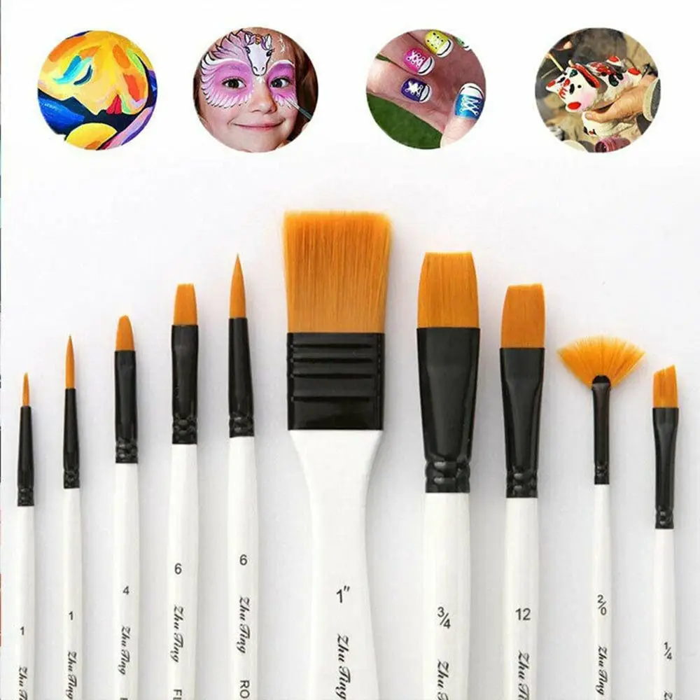 10Pcs New Patchwork Color Acrylic Wooden Handle Nylon Hair Oil Painting Brushes Artist Paint Brush Drawing Art Supplies
10Pcs New Patchwork Color Acrylic Wooden Handle Nylon Hair Oil Painting Brushes Artist Paint Brush Drawing Art Supplies