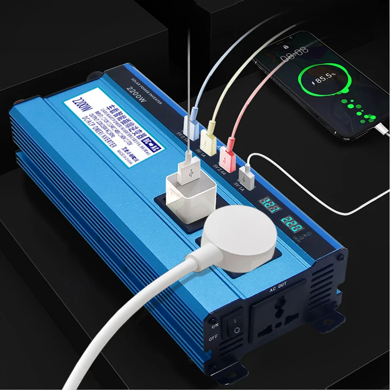 500W 1200W 1600W 2200W Inverter DC 12V To AC 220V for Car Truck RV Boat Camping Over-Voltage Protection Car Converter 4USB
500W 1200W 1600W 2200W Inverter DC 12V To AC 220V for Car Truck RV Boat Camping Over-Voltage Protection Car Converter 4USB