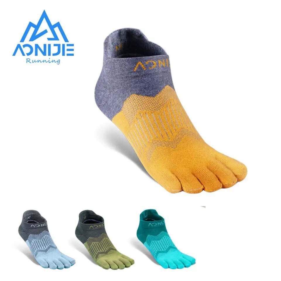 

Носки AONIJIE E4810S Ultra Run с пятью пальцами, носки с низким вырезом, носки для бега, марафона, гоночной тропы, 2 пары