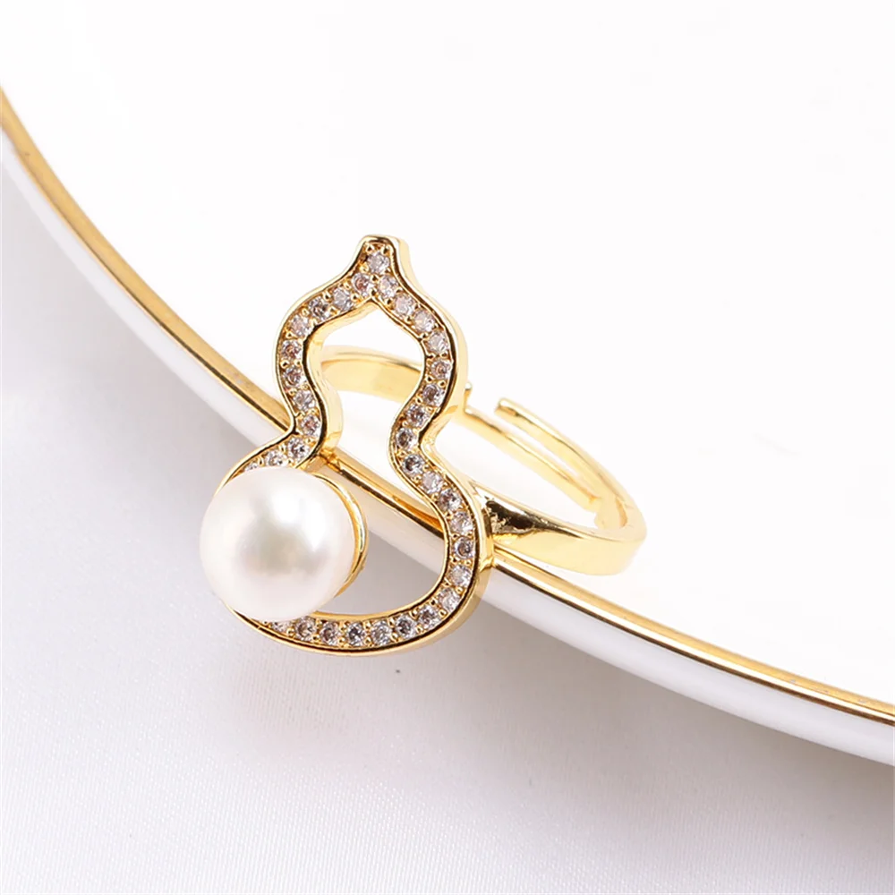 14K gold injection empty bracket plated real gold K gold process gourd pearl ring opening DIY accessories temperament
14K gold injection empty bracket plated real gold K gold process gourd pearl ring opening DIY accessories temperament