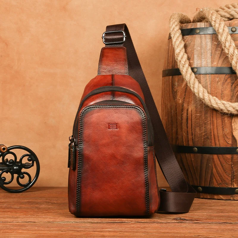 Retro Chest Bag Genuine Leather Men's Single Shoulder Backpack For Male Outdoor Packs Crossbody Sports s Men
Retro Chest Bag Genuine Leather Men's Single Shoulder Backpack For Male Outdoor Packs Crossbody Sports s Men