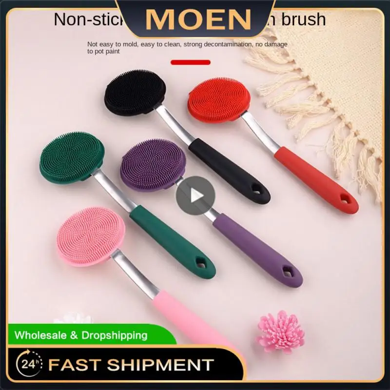 

2023 Dish Brush Long Handle Soft Pot Brush Silicone Dish Scrubber Brush Kitchen Cleaning Tools Multipurpose Dishwashing Brush