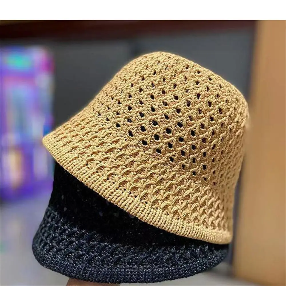 

Пляжная Корейская соломенная шляпа, Летняя женская панама с козырьком, шляпа для рыбалки, плетеная вручную Панама для девушек, шляпа от солнца для женщин