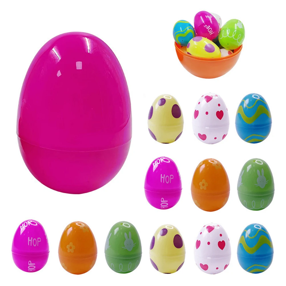 

12Pcs Easter Basket Surprise Dinosaur Egg Toys Decoration Easter Blind Eggs Plastic for Kids Gifts Presents Classroom Prize Toys