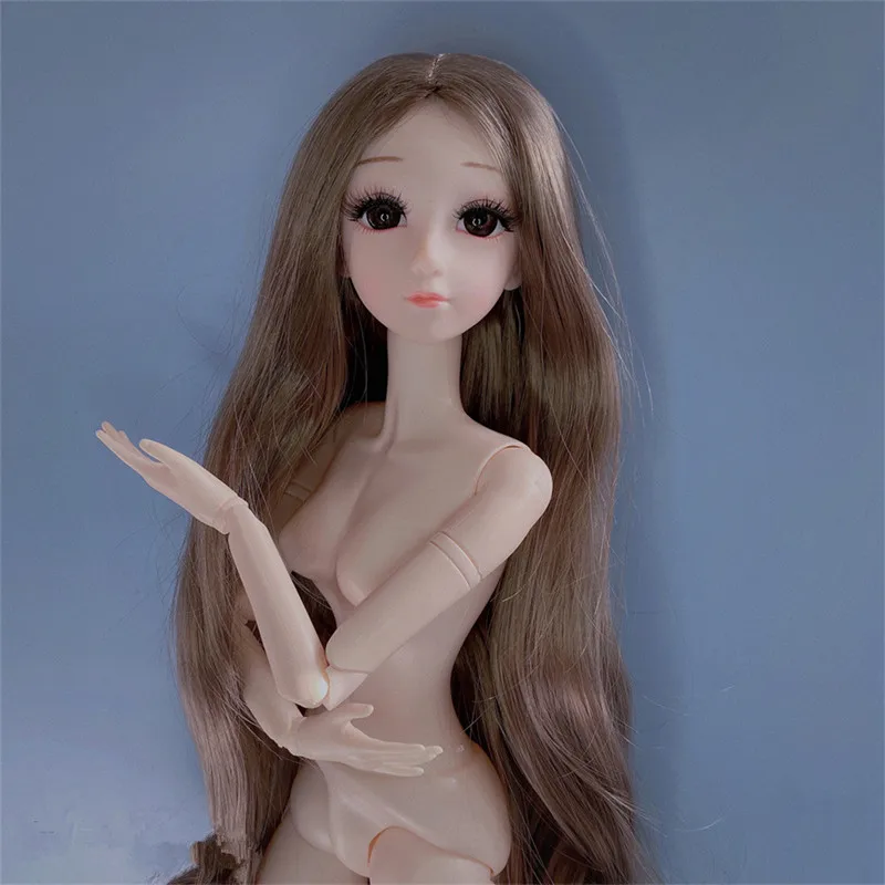 

60 см кукла девушка Обнаженная тело Кукла одеваются Макияж изменить модель парика 4D глаза настоящие ресницы 1/3 BJD куклы, игрушки DIY подарок детям