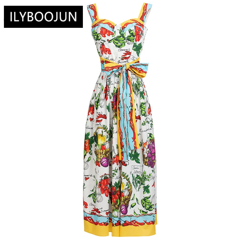 Dresses For Women 2022 Luxury Designer Vacation Cotton Spaghetti Strap Vegetable and Fruit Letter print Vintage Party Long Dress
Dresses For Women 2022 Luxury Designer Vacation Cotton Spaghetti Strap Vegetable and Fruit Letter print Vintage Party Long Dress