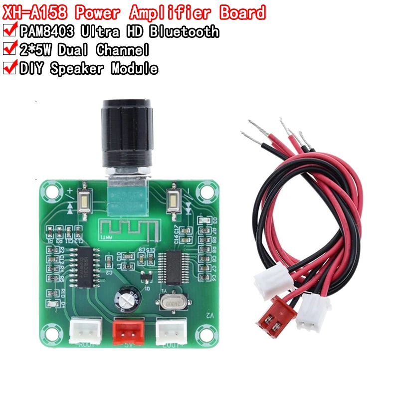 XH-A158 ultra clear Bluetooth 5 0 Плата усилителя мощности pam8403 маленькая мощность DIY