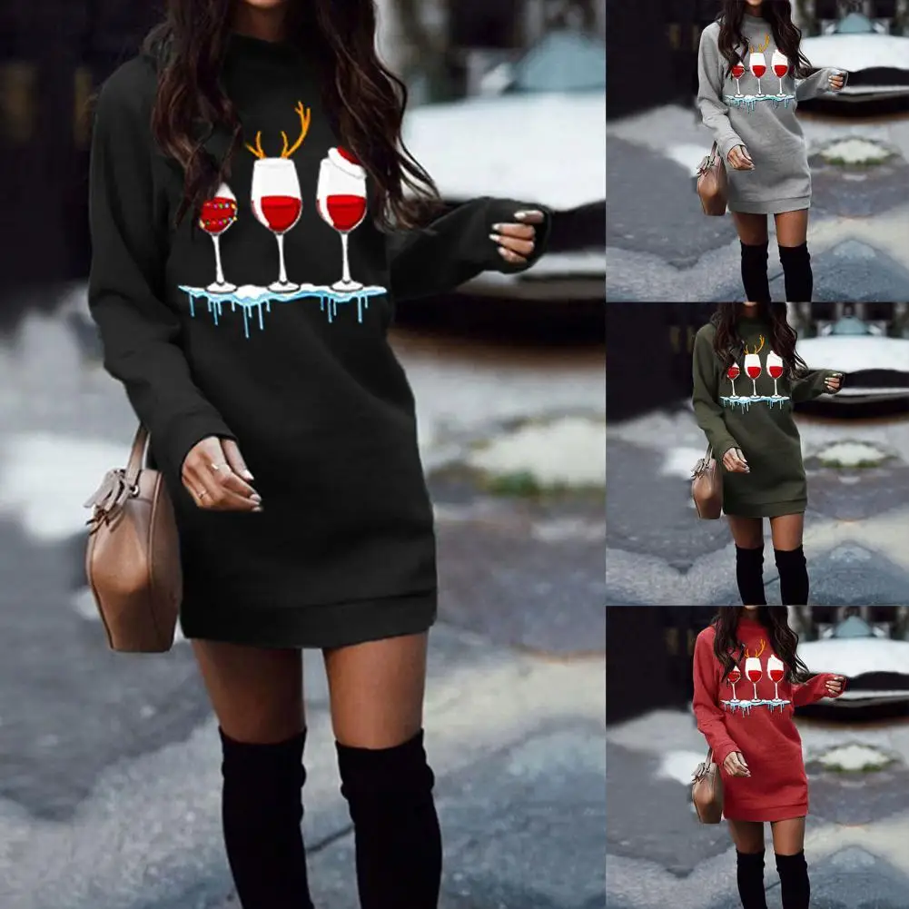 Women O-Neck Long Sleeve Stretchy Sweatshirt Dress Festive Christmas Print Female Mini Dress Festival Clothing Sudadera Mujer
Women O-Neck Long Sleeve Stretchy Sweatshirt Dress Festive Christmas Print Female Mini Dress Festival Clothing Sudadera Mujer