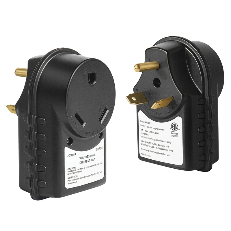 2Pcs 125V 30 Amp RV Surge Protector LED Camper Trailer Wiring Power Defender Plug Black
2Pcs 125V 30 Amp RV Surge Protector LED Camper Trailer Wiring Power Defender Plug Black