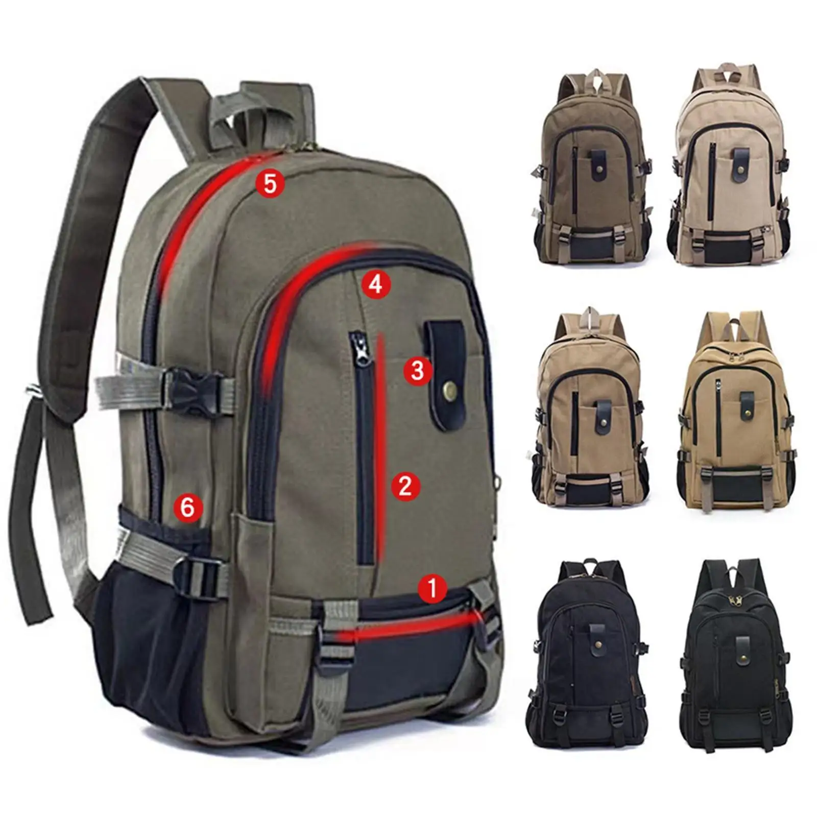 

Новый рюкзак для альпинизма, рыбалки, путешествий, прочный и грязеотталкивающий холщовый вместительный студенческий рюкзак, рюкзак для компьютера