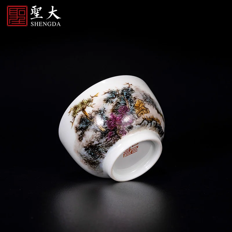 

Shengda керамический новый цвет «подвеска горного леса» мастер чашка Цзиндэчжэнь Чайный набор Чистая ручная роспись кунг-фу чайная чашка