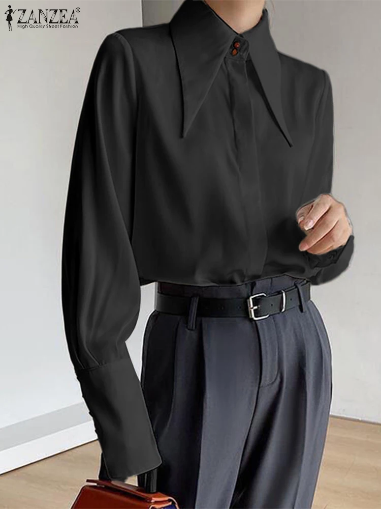 Рубашка ZANZEA Женская Офисная с длинными манжетами, Повседневная атласная шелковая блузка в Корейском стиле, Модная белая с лацканами и пугов...
Рубашка ZANZEA Женская Офисная с длинными манжетами, Повседневная атласная шелковая блузка в Корейском стиле, Модная белая с лацканами и пугов...