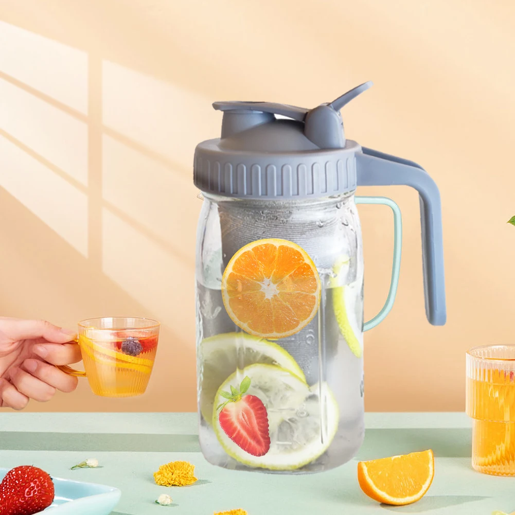 Mason Jar With Pour Spout Handle Lid Detachable Infuser 64oz Glass Jar Pitcher For Cold Brew Coffee Iced Tea Juice Fruit Drink
Mason Jar With Pour Spout Handle Lid Detachable Infuser 64oz Glass Jar Pitcher For Cold Brew Coffee Iced Tea Juice Fruit Drink