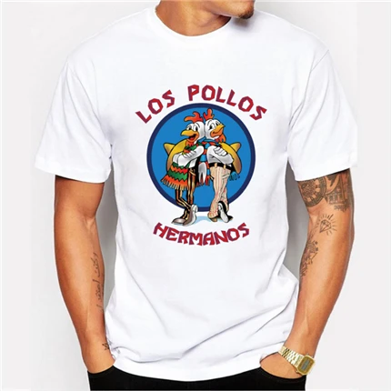 Мужская модная рубашка с надписью «во все тяжкие», 2015, LOS POLLOS Hermanos, футболка с короткими рукавами и цыплятами, братьев, хипстерские топы, лиде...
Мужская модная рубашка с надписью «во все тяжкие», 2015, LOS POLLOS Hermanos, футболка с короткими рукавами и цыплятами, братьев, хипстерские топы, лиде...