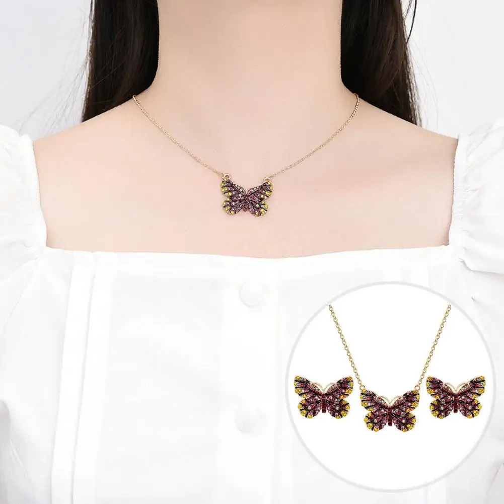 1 Set Jewelry Shining Butterfly Shaped Temperament Bright Luster Decoration Electroplating Lady Dress Neck Chain Earrings Women
1 Set Jewelry Shining Butterfly Shaped Temperament Bright Luster Decoration Electroplating Lady Dress Neck Chain Earrings Women