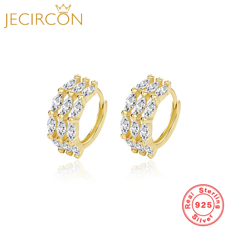 JECIRCON 925 Sterling Silver Personality Multi-zircon Hoop Earrings for Women Exaggerated Three-row Zircon Trend New Jewelry
JECIRCON 925 Sterling Silver Personality Multi-zircon Hoop Earrings for Women Exaggerated Three-row Zircon Trend New Jewelry