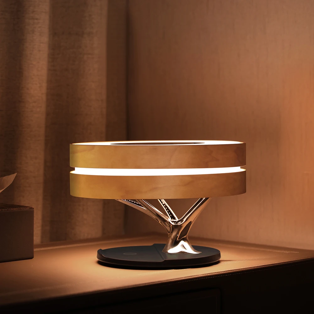 2022 New Arrival Wooden Smart LED Table Lamp with TWS Wireless Speaker Qi Wireless Charger
2022 New Arrival Wooden Smart LED Table Lamp with TWS Wireless Speaker Qi Wireless Charger