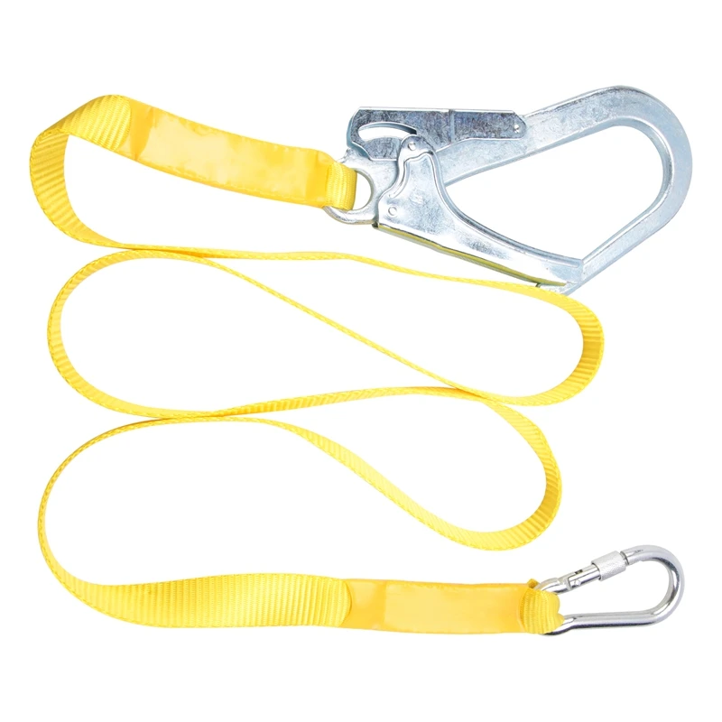 Safety Lanyard, Outdoor Climbing Harness Belt Lanyard Fall Protection Rope With Large Snap Hooks, Carabineer
Safety Lanyard, Outdoor Climbing Harness Belt Lanyard Fall Protection Rope With Large Snap Hooks, Carabineer