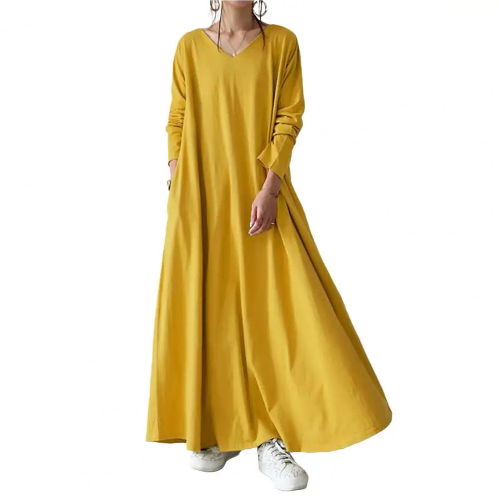 2022 Casual Long Dress Women Autumn Winter Solid Color V Neck Long Sleeves Streetwear Loose Large Hem Female Maxi Dress
2022 Casual Long Dress Women Autumn Winter Solid Color V Neck Long Sleeves Streetwear Loose Large Hem Female Maxi Dress