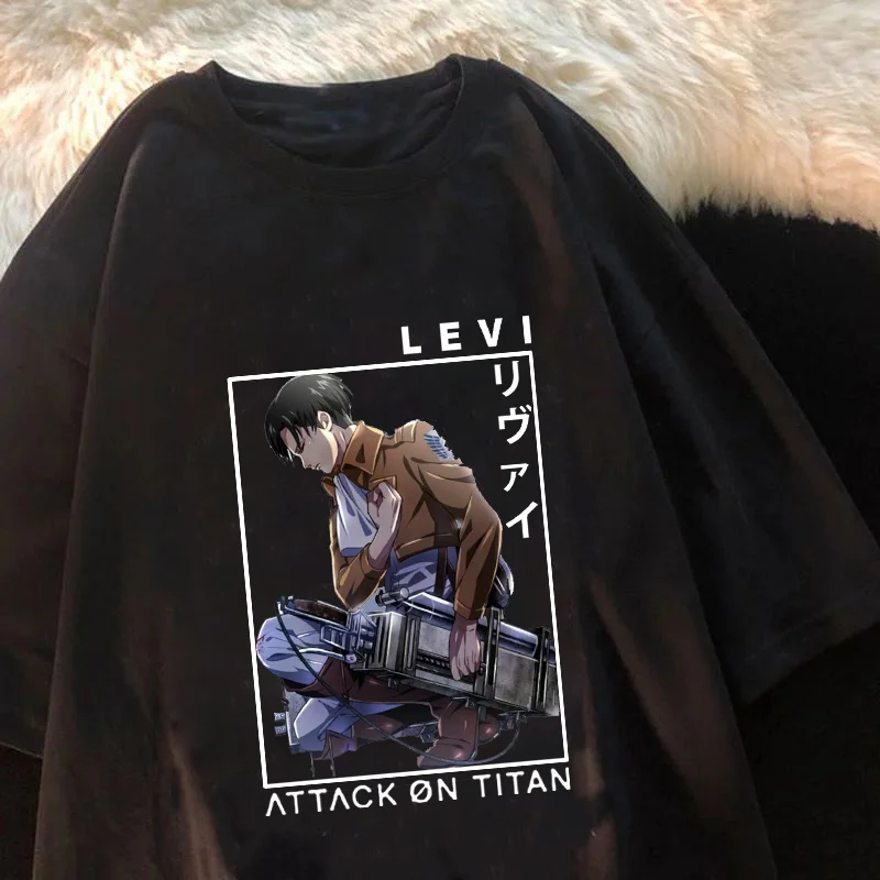 Vintage Japanese Style Attack on Titan Funny Anime Tshirt Men Summer Black Casual Short T Shirt Unisex Streetwear Ackerman Tee
Vintage Japanese Style Attack on Titan Funny Anime Tshirt Men Summer Black Casual Short T Shirt Unisex Streetwear Ackerman Tee