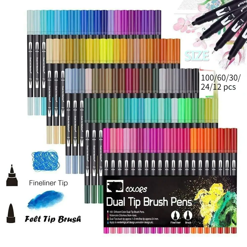 100/60/30/24/12 Pieces Double Head Art Marker Fine Dot Bullet Diary Pen Color Marker Set Drawing for Calligraphy Painting
100/60/30/24/12 Pieces Double Head Art Marker Fine Dot Bullet Diary Pen Color Marker Set Drawing for Calligraphy Painting